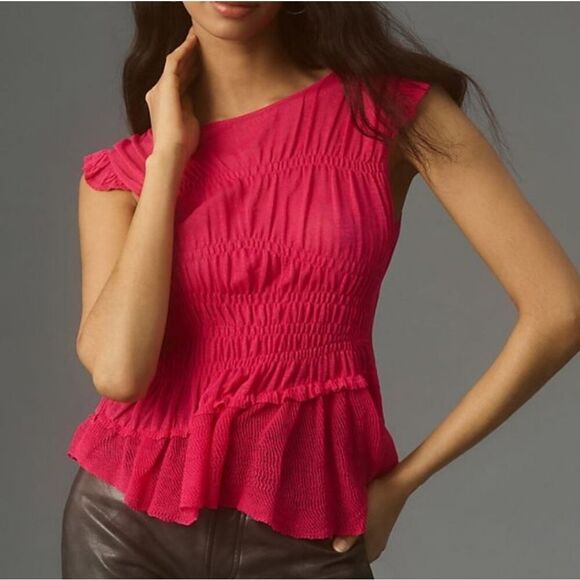 Nwt Anthropologie Medium Top Ruffle - Picture 5 of 9